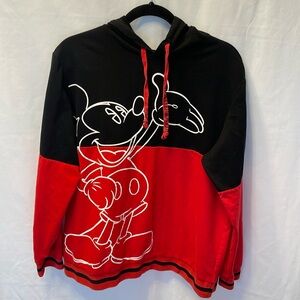 Disney Mickey Mouse Juniors XXL Hoodie Colorblock Jerry Leigh Vacation Cozy Soft